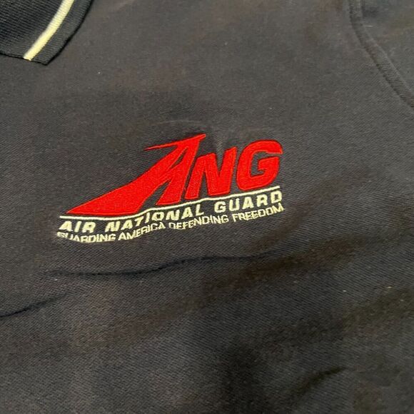 Air National Guard Polo Shirt Size Large Navy Short Sleeve Embroidered Logo - Picture 4 of 7